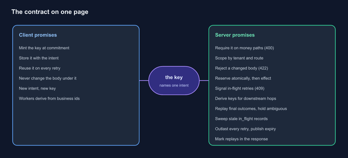 The idempotency contract as client and server obligations